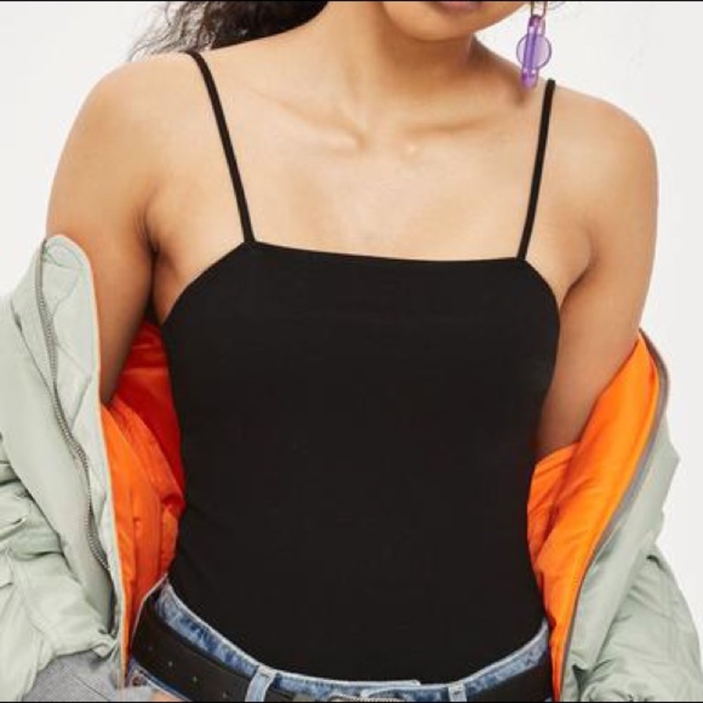 Topshop Square Neck Spaghetti Strap Bodysuit - image 1